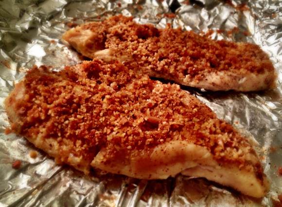 almond-crusted chicken breasts