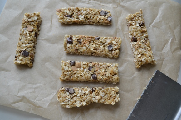 Peanut butter chip and chocolate chip granola bars.